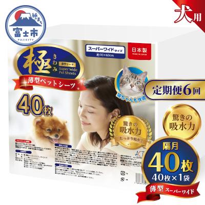 ふるさと納税 富士市 定期便【全6回】【極】シリーズ 犬用ペットシーツ 薄型スーパーワイド 40枚 ペットシート 日本製