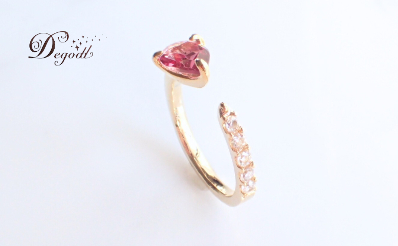 Degodd デゴッド ピンクトパーズオープンリング  11号 13号 リング 指輪 天然石リング 色石リング 色石アクセサリー トパーズリング ジュエリー ピンク 天然石アクセサリー アクセサリー 