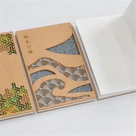 伝統と現代が融合した、美しい和モダンデザインの御朱印帳「青海波」 1冊　愛知県北名古屋市製【1599948】