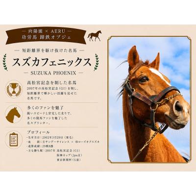 ふるさと納税 浦河町 向陽園×AERU 功労馬「スズカフェニックス」蹄鉄オブジェ[35-1642] |  | 01