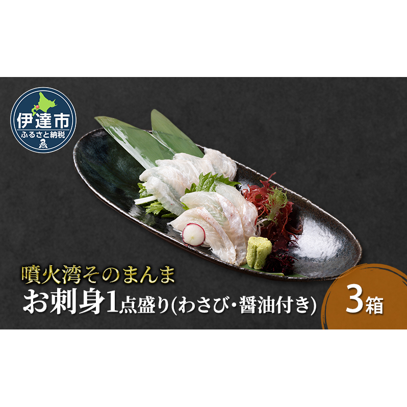 噴火湾そのまんま お刺身1点盛り(わさび・醤油付き)3箱 旬菜一鮮 だて大和屋 厳選 魚介 海鮮 刺身 刺し身 小分け 新鮮 魚介類 魚貝類 加工食品 贈答 ギフト 贈り物 ご褒美