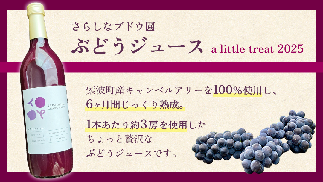 ちょっと贅沢なぶどうジュース 2本セット ぶどうジュース ジュース ぶどう ブドウ 葡萄 キャンベルアーリー キャンベル ストレート 100％ 濃厚 6か月熟成 720ml 2本 ギフト プレゼント 