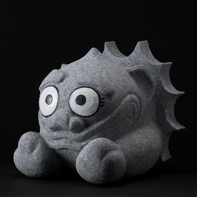 ふるさと納税 高松市 [庵治 石獅子] カベから狛犬 1体(作:伏石 康宏)【庵治石産地の職人彫りおろしの一点物】