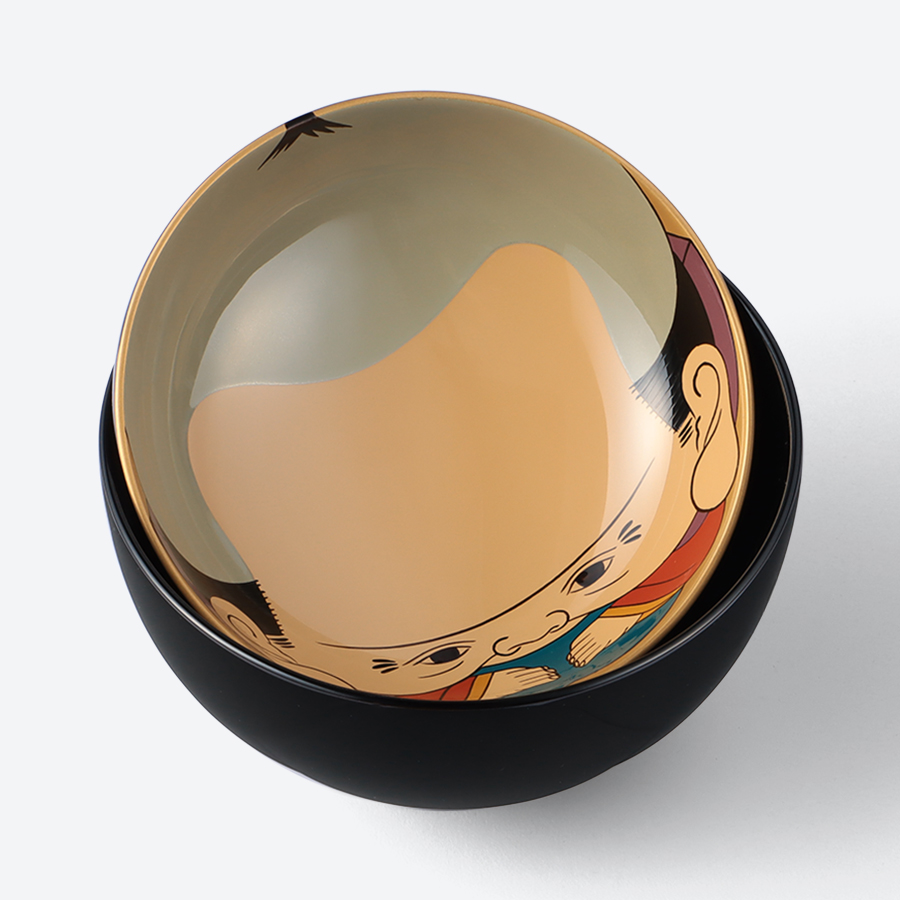 ＜中島忠平漆器店＞福助吸物椀　黒