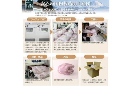 【春秋用】 高級 軽量 羽毛布団 シングル 合掛け 中厚  ( エリーヌ 青 柄 ) ｜