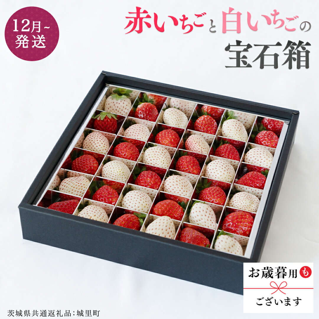 【ふるさと納税】 ＼選べる内容量／赤いちご と 白いちご の宝石箱 【12月から発送開始】選べる内容量 18粒 or 36粒 （茨城県共通返礼品 [いちご]：城里町産） くだもの果物 フルーツ いちご イチゴ 苺 白苺 贈答 ギフト