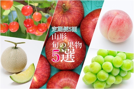 【2026年発送】【定期便5回】山形旬の果物6選（佐藤錦/メロン/桃/シャインマスカット/りんご）_H243(R8)