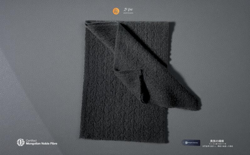 『Noble Fibre』100％ヤク・マフラー メッシュ ブラック【高級 おしゃれ ファッション カシミア より暖かい 防寒】 G3569