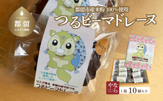 
山梨県都留市産米粉100%使用「つるビーマドレーヌ」10個入り
