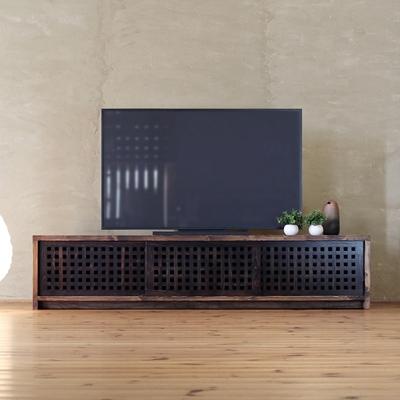 ふるさと納税 大川市 テレビボード　古都　3枚引戸　Hタイプ　焦茶色　174x45x39　大川市　WAプラス