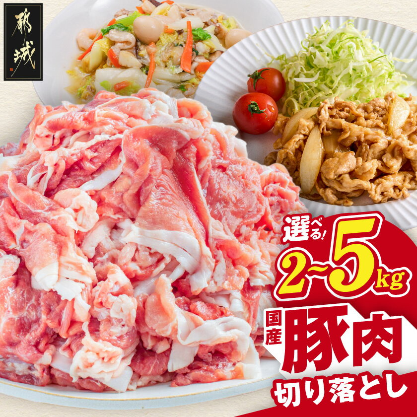 【ふるさと納税】【内容量が選べる！】国産豚肉切り落とし - 国産豚 切り落とし ウデ・モモ使用 豚肉 選べる内容量 2kg 3kg 5kg 小分け真空パック 野菜炒め 豚汁 送料無料 SKU-8913【宮崎県都城市】