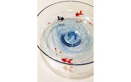 【ギフト用】大鉢「水光」＜ガラス作家 松尾具美＞ F6L-089