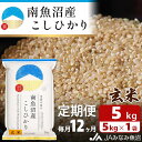 【ふるさと納税】米 定期便 玄米 南魚沼産 コシヒカリ 60kg ( 5kg × 12ヵ月 ) | お米 こめ 食品 人気 おすすめ 送料無料 魚沼 南魚沼 南魚沼市 新潟県 精米 産直 産地直送 お取り寄せ お楽しみ