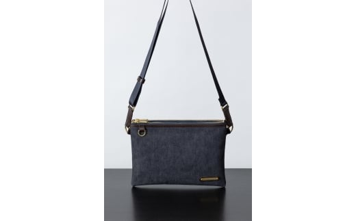 No55736 INNFITH デニムサコッシュ(ダークネイビー／ブラウン)｜ファッション 小物 バッグ ショルダーバッグ 鞄 [1170]