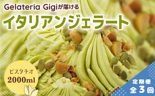 
                  【定期便3回】 ジェラテリアGigi イタリアンジェラート ピスタチオ 2000ml ジェラート ぴすたちお イタリア産 アイス gigi 業務用 2L スイーツ お取り寄せ グルメ 定期便 3回 ふるさと納税 北海道【43004803】
                
