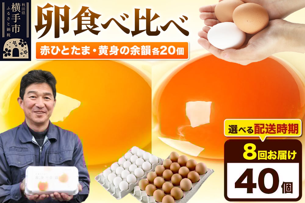 
            《定期便8ヶ月》赤ひとたま 20個・黄身の余韻 20個 計40個（業務用）
          