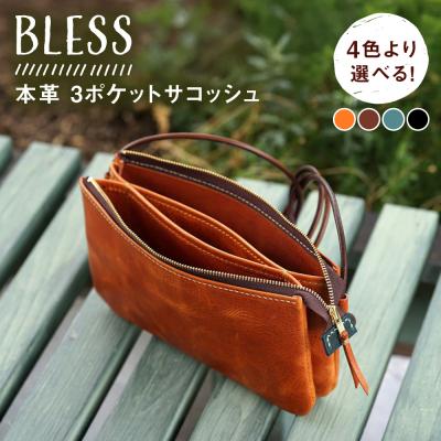 ふるさと納税 糸島市 本革 3ポケット サコッシュ 糸島市 / BLESS [AAA034]