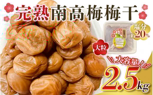 ＼ チョイス梅干しランキング1位！ ／ 訳あり品 数量限定 完熟南高梅 梅干し 2.5kg (1.25kg×2個) 2L ~ 4L サイズ / 梅 梅干し 梅干 訳あり わけあり ワケアリ 昔ながら まろやか 無添加 塩分濃度約20％  無添加人気 大容量 2.5キロ 大粒 肉 厚 お米 おにぎり 焼酎 梅酒 自家栽培 健康