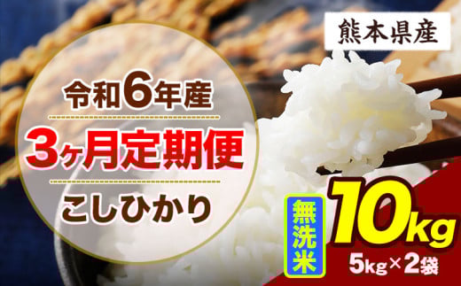 【3ヶ月定期便】令和6年産 定期便 こしひかり 10kg 無洗米 阿蘇 うぶやま 米 定期便 熊本県産 ふるさと納税 精米 ひの 米 こめ ふるさとのうぜい コシヒカリ コメ お米 おこめ《申込み翌月から出荷》