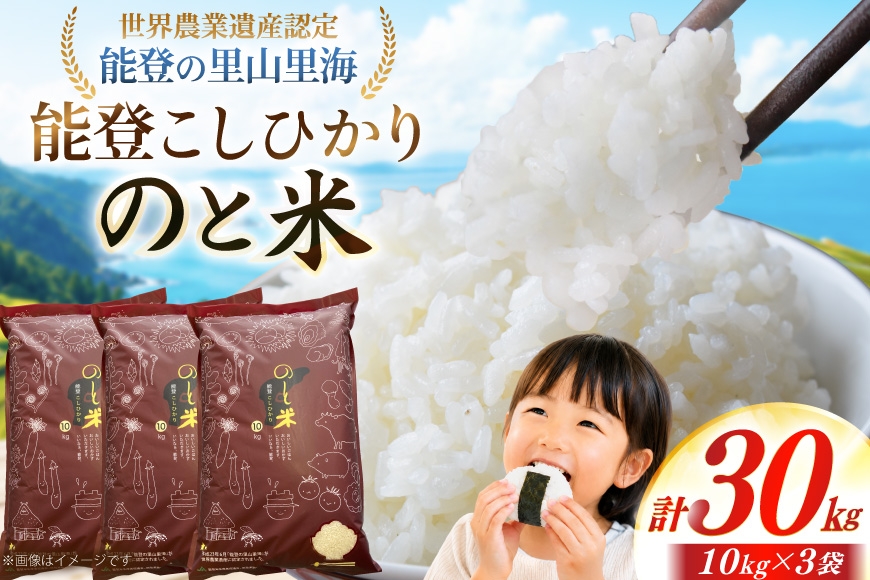 
                  米 令和7年 のと米 能登こしひかり 30kg ( 10kg 3袋) [能登わかば農業協同組合 石川県 中能登町 nk17bth130005] こしひかり コシヒカリ 30キロ お米 ブランド米 国産 国産米 能登米 ごはん ご飯 白飯 飯  白米 こめ コメ おこめ okome kome 令和7年産 ふるさと納税
                
