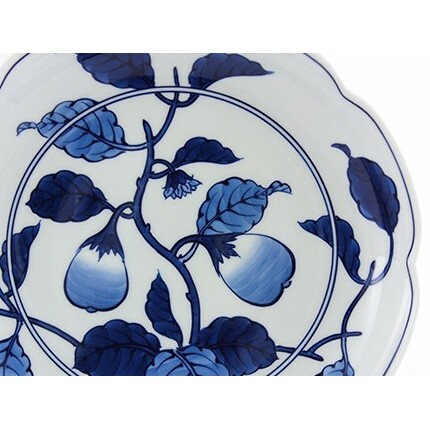 源右衛門窯 源右衛門窯 染付茄子絵 皿 器 食器 盛皿 飾り皿 茄子絵 染付 有田焼 A160-8_イメージ3