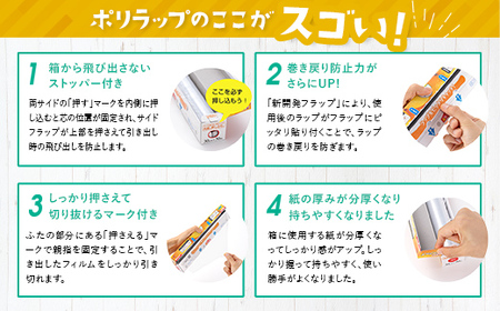 日本製 ポリラップ詰合せ 30本セット＜宇部フィルム＞ 国産 ポリラップ ラップ セット 22cm 30cm 50m 食品保存 日用品 災害 備蓄 防災 F6L-978