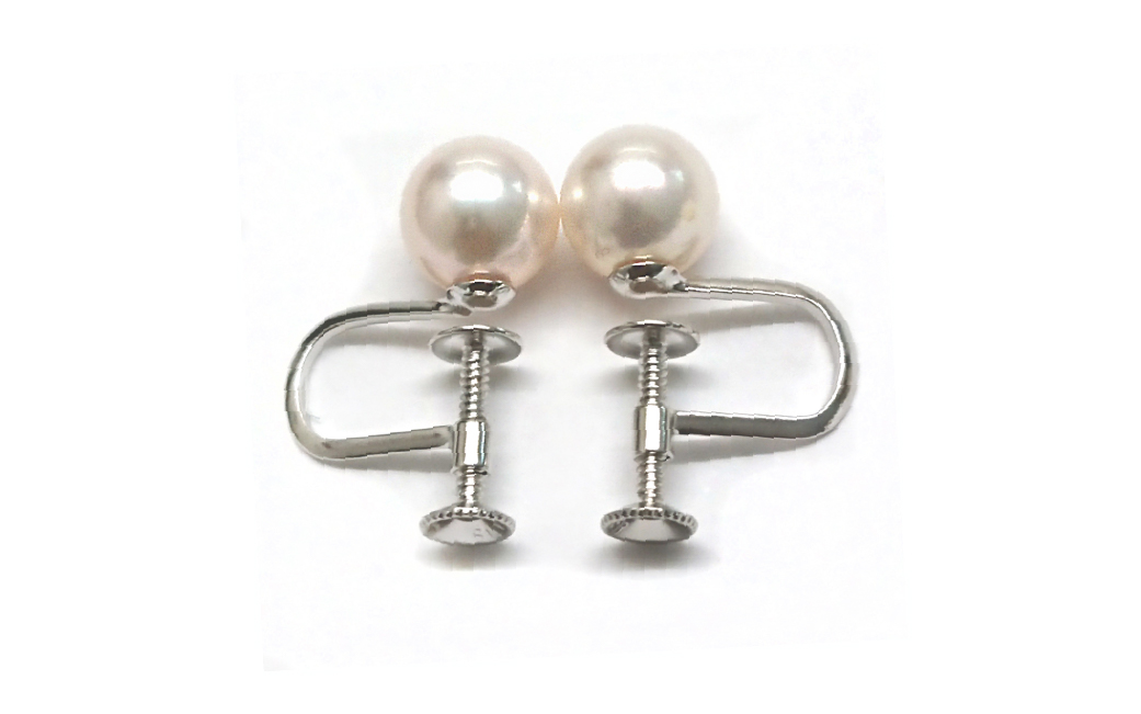 618 アコヤ真珠イヤリングSV7.5mmup　シルバー パール ジュエリー 貴金属 宝石 定番 フォーマル ギフト 贈り物 シンプル 冠婚葬祭 結婚式 入学式 卒業式 伊勢志摩