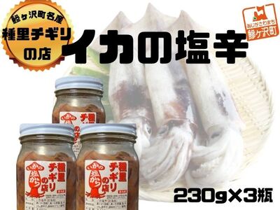いか塩辛 スルメイカ 青森 ご飯のお供 いか塩辛【690g(230g×3瓶)】【冷凍】