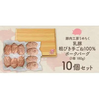 Y04-08 乳豚粗挽きハンバーグ10個 ハンバーグ
