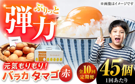 【10回定期便】【箱入り】バラカタマゴ 45個入 M-Lサイズ 卵 玉子 たまご 国産 五島市 / 五島列島大石養鶏場[PFQ062]  玉子 タマゴ 鶏卵 希少 五島列島