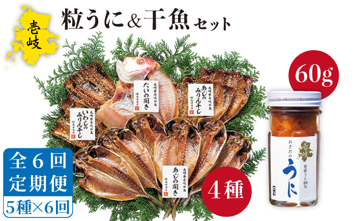 【全6回定期便】紫うに・干魚セット    ウニ うに 干物 ひもの あじ アジ いわし イワシ みりん干し 定期便 [JAO031] 138000 138000円