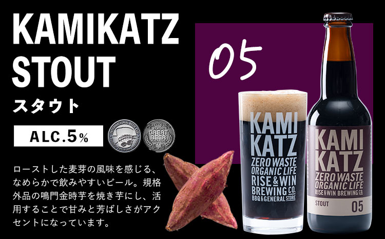 KAMIKATZBEER ポータースタウト 4本 グラス コースター セット RISE＆WIN 《30日以内に出荷予定(土日祝除く)》 ｜ クラフトビール ビール 上勝ビール カミカツビール 酒 お酒