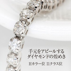 Deliciae テニスブレスレット PT900 天然ダイヤモンド【トータル1.15ct】19cm DTB-8-PT-0111-S19
