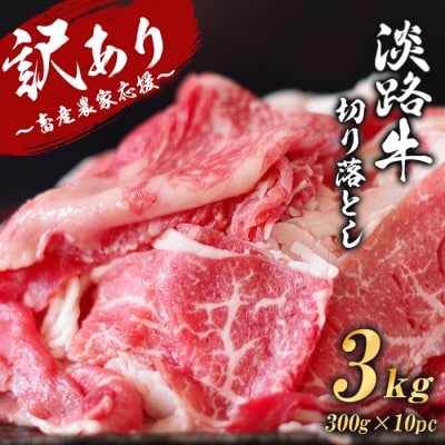 【訳アリ品】淡路牛 切り落とし 3kg (300g×10パック)