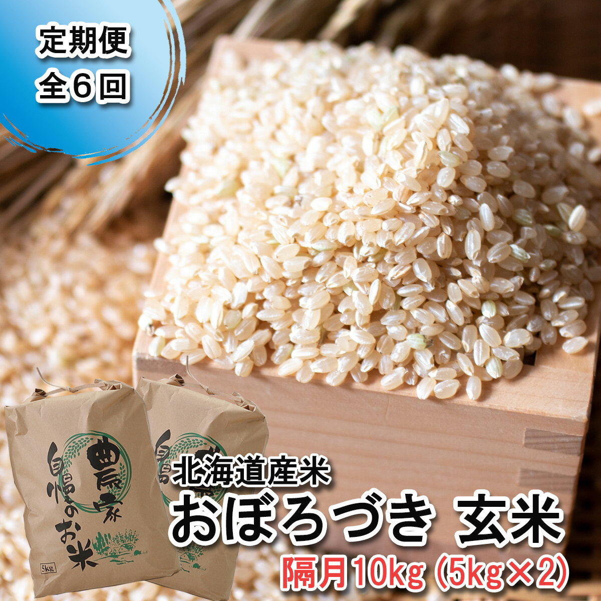 【ふるさと納税】 ＜ 定期便 ＞ 北海道産 おぼろづき 10kg ( 5kg × 2 ) 隔月 6回 希少米 米 玄米 お米 北海道米 お弁当 おにぎり 常温 北海道 新ひだか町