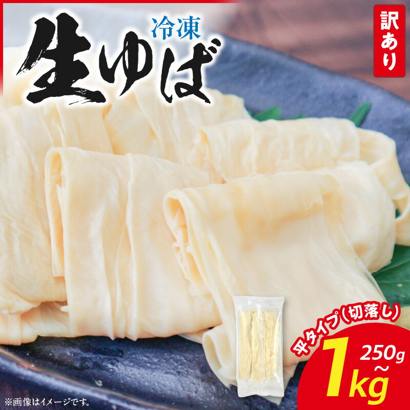 【ふるさと納税】冷凍 生ゆば 切落し 平タイプ 選べる 容量 250g ～ 1000g 便利 手軽 訳あり 大豆 引上ゆば 湯葉 刺し身 サラダ 和え物 酢の物 しゃぶしゃぶ 鍋 すき焼き うどん そば 丼 煮物 たんぱく質 お取り寄せ お取り寄せグルメ 滋賀県 守山市 送料無料