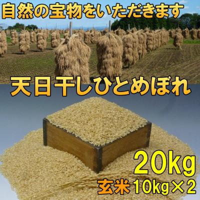 ふるさと納税 奥州市 新米 天日干し ひとめぼれ 玄米 20kg(10kg×2) 令和7年産玄米 20キロ [AC052]