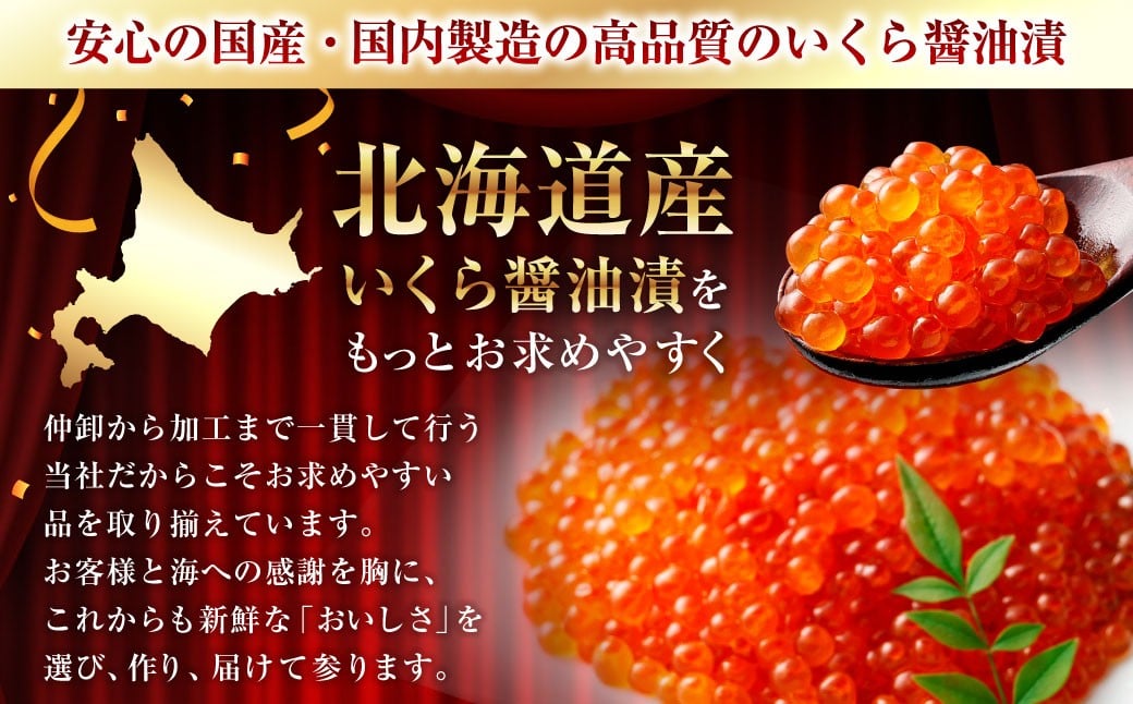 【6回定期便】 北海道加工 いくら醤油漬 約500g（約250g×2パック）×6回 計約3kg いくら醤油漬け いくら イクラ 醤油漬 醤油漬け 冷凍