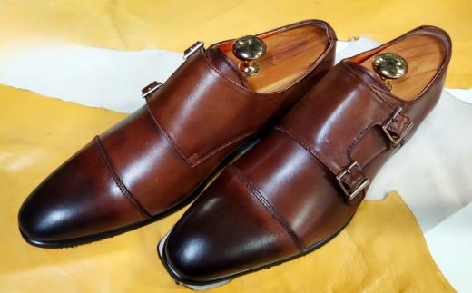 【KING1072 ブラウン】28.0cm キングサイズビジネスシューズ（ダブルモンク3E）