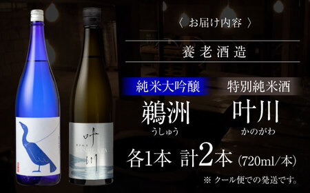 日本酒2種（鵜洲・叶川）飲み比べセット　愛媛県大洲市/一般社団法人キタ・マネジメント（大洲まちの駅あさもや）日本酒 純米大吟醸 特別純米酒 冷酒 飲み比べセット[AGCP810]