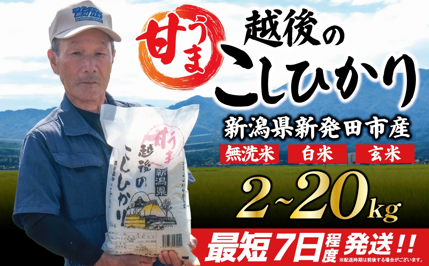 
                  【価格改定 最短7日発送】新潟 こしひかり 5kg 10kg 20kg 無洗米 白米 玄米 米 お米 令和7年産 甘うま越後のこしひかり コシヒカリ 新潟 新発田 斗伸 toushin003_02P
                