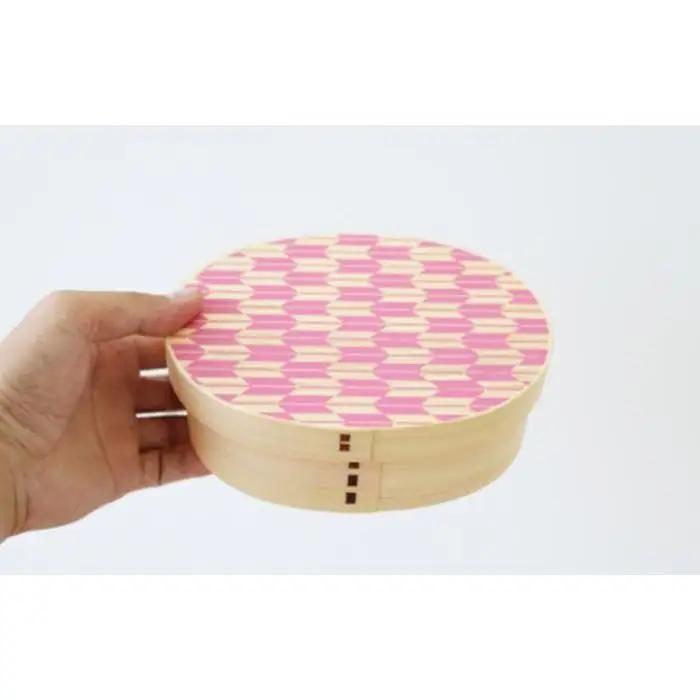 紀州漆器 KISHU 曲げわっぱ 弁当箱 矢羽柄 ピンク 伝統工芸［YS119］