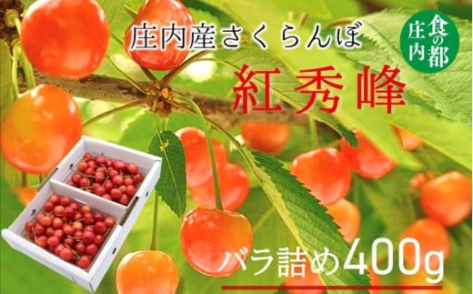 ★先行予約★【令和8年産】食の都庄内　庄内のさくらんぼ「紅秀峰」400gバラ詰め　※令和8年6月中下旬～7月上旬頃発送予定