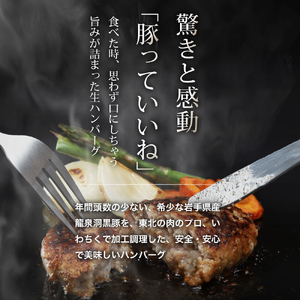 龍泉洞黒豚 生粋 生ハンバーグ 150g×5個 (合計750g) (DV026) 岩手県産 龍泉洞黒豚使用 生ハンバーグ 小分け 冷凍パック