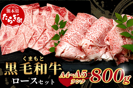 A4・A5 くまもと黒毛和牛 ロース セット 計 800g ( すき焼き / 焼肉 各400g ) 本場 熊本県 ブランド 牛 黒毛 和牛 厳選 A4以上 肉 上質 熊本県 113-0507