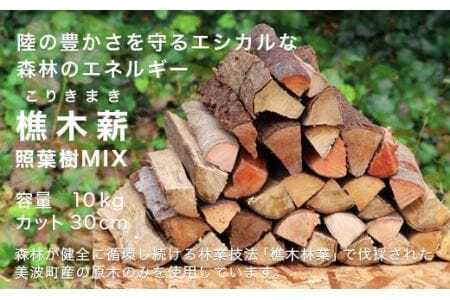 【森林の豊かさを守るエシカルな薪】樵木（こりき）薪照葉樹MIX30cm 10kg