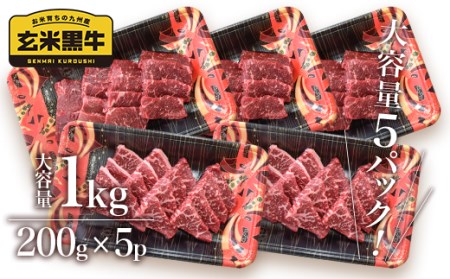 玄米黒牛　食べ比べ焼肉セット1㎏　国産牛肉＜1.9-11＞