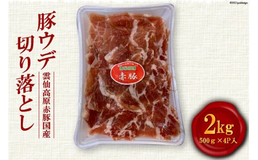 
										
										雲仙高原 赤豚 国産 豚ウデ 切り落とし 2kg 500g×4p [長崎県農産品流通 長崎県 雲仙市 item1582] 豚肉 肉 切落し
									