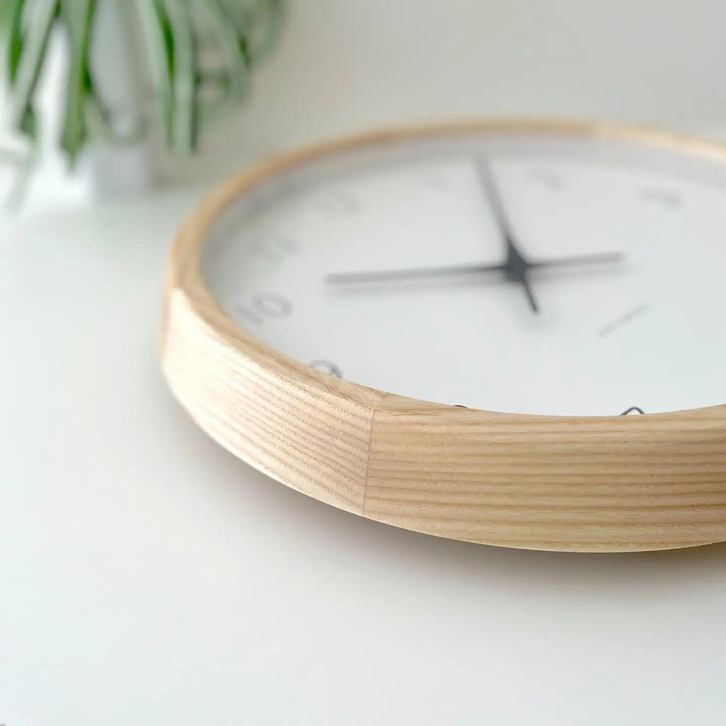 KATOMOKU muku clock 7 ≪km-60NA≫木製掛け時計(ナチュラル/スイープムーブメント(連続秒針))【B25-NA-1】