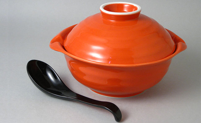 【ふるさと納税】有田焼 レンジで簡単！ラーメン丼（レッド） 大慶 A17-17